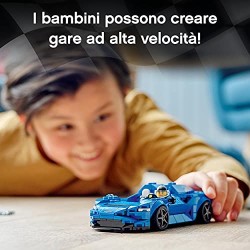 LEGO Speed Champions McLaren Elva, Macchina Giocattolo per Bambini di 7 Anni, Auto Sportiva da Corsa con Pilota, 76902