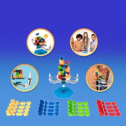 Imc Toys - PLAY FUN, Gravity Tower. Costruisci una torre con blocchi su una base galleggiante instabile, 81536IM