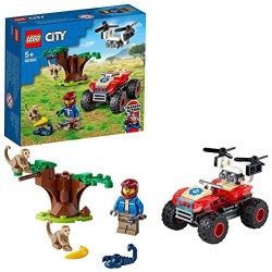 LEGO City Wildlife ATV di Soccorso Animale, Giocattoli per Bambini di 5 Anni con Quad con Braccio Telescopico e Animali, 60300