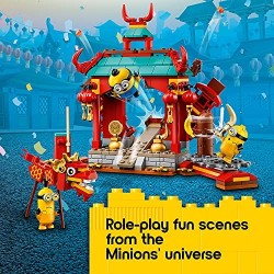 LEGO Minions La Battaglia Kung Fu dei Minions con i Personaggi dei Minion Kevin, Stuart e Otto, Giocattoli per Bambini, 75550