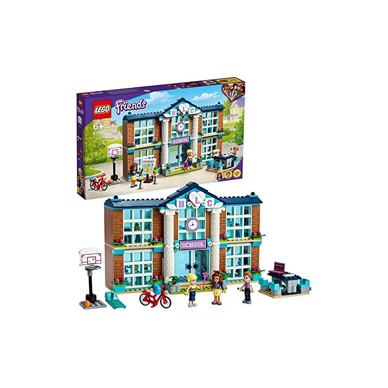 LEGO Friends Scuola di Heartlake City, Set di Costruzioni per Bambini 6 Anni con 3 Mini Bamboline e Tanti Accessori, 41682