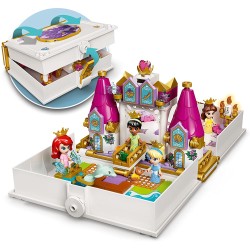 LEGO Disney Princess L Avventura Fiabesca di Ariel, Belle, Cenerentola e Tiana, Castello Giocattolo con 4 Mini Bambole, 43193