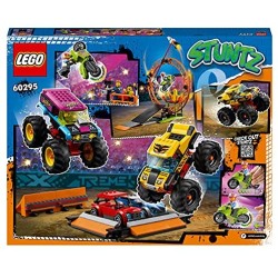 LEGO City Stuntz Arena dello Stunt Show, Set con 2 Monster Truck Giocattolo, 2 Automobiline, Moto Giocattolo con Meccanismo a Sp