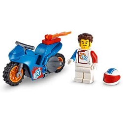 LEGO City Stuntz Stunt Bike Razzo, Set con Moto Giocattolo con Meccanismo a Spinta e Minifigura Pilota Rocket, 60298