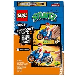 LEGO City Stuntz Stunt Bike Razzo, Set con Moto Giocattolo con Meccanismo a Spinta e Minifigura Pilota Rocket, 60298