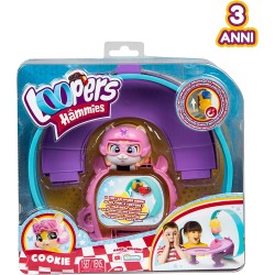 Imc Toys - LOOPERS Hammies Cookie, Criceto Interattivo da Collezione che Corre Dentro e Fuori la sua Ruota, 906075IM