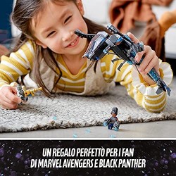 LEGO Super Heroes Il Dragone Volante di Black Panther, Giocattolo per Bambini di 8 Anni dei Supereroi Marvel Avengers, 76186