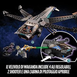 LEGO Super Heroes Il Dragone Volante di Black Panther, Giocattolo per Bambini di 8 Anni dei Supereroi Marvel Avengers, 76186