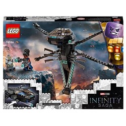 LEGO Super Heroes Il Dragone Volante di Black Panther, Giocattolo per Bambini di 8 Anni dei Supereroi Marvel Avengers, 76186