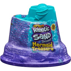 Kinetic Sand, Mini Castello Sirenetta, 170 g di Sabbia Shimmer, Sabbia Magica Viola, 1 formina, 2 Accessori e 3 Gemme Incluse - 