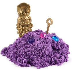 Kinetic Sand, Mini Castello Sirenetta, 170 g di Sabbia Shimmer, Sabbia Magica Viola, 1 formina, 2 Accessori e 3 Gemme Incluse - 