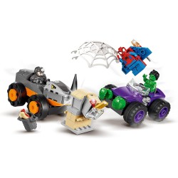 LEGO 10782 Marvel Spidey e i Suoi Fantastici Amici Resa dei Conti tra Hulk e Rhino, Spider-Man Giocattolo con Macchine Monster T