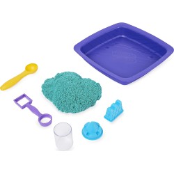 Kinetic Sand |Castello di Sabbia Shimmer | Sabbia cinetica 454gr | Sabbia Magica | Sabbia Colorata Glitterata Verde | 3 Accessor