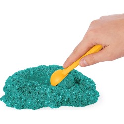 Kinetic Sand |Castello di Sabbia Shimmer | Sabbia cinetica 454gr | Sabbia Magica | Sabbia Colorata Glitterata Verde | 3 Accessor