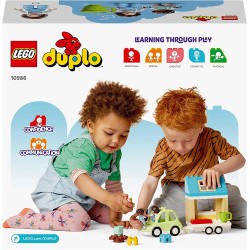 LEGO 10986 DUPLO Town Casa su Ruote, Set da Campeggio con Mattoncini Grandi e Figure, Macchina Giocattolo per Bambina e Bambino 