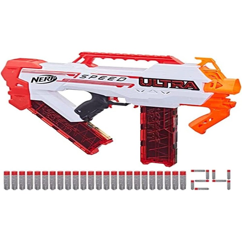 Hasbro - Nerf Ultra Speed, blaster completamente motorizzato, 24 dardi Nerf AccuStrike Ultra, F4929U500