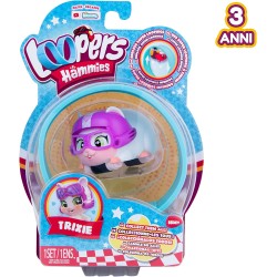 Imc Toys - LOOPERS Hammies Trixie, Criceto Interattivo da Collezione che Corre Dentro e Fuori la sua Ruota, 906037IM