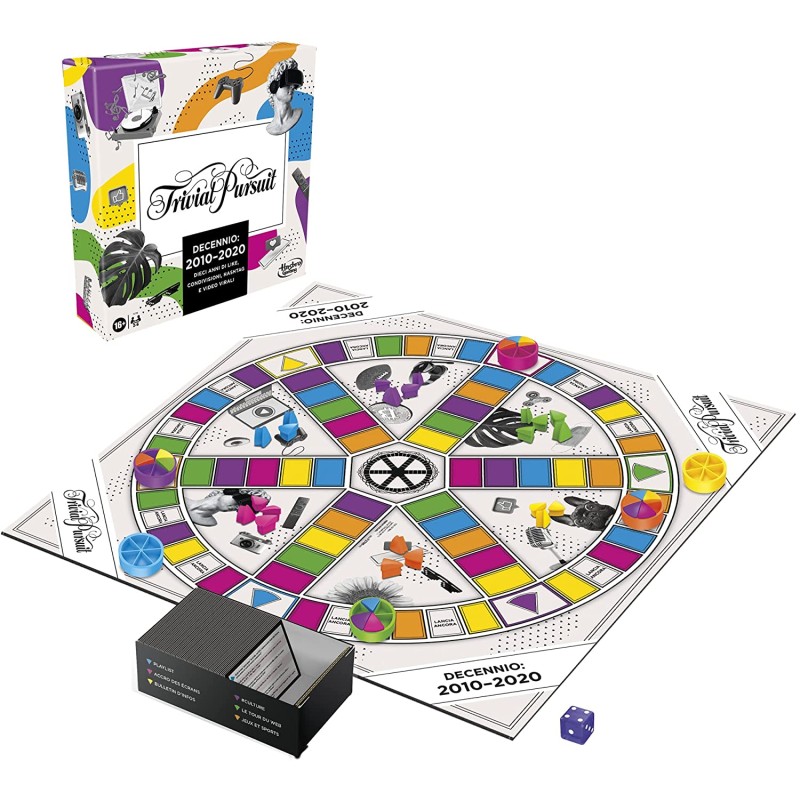 Hasbro -  Trivial Pursuit Decennio: 2010 - 2020, gioco di domande e risposte su cultura popolare da 2 a 6 giocatori (Hasbro Gami