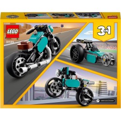 LEGO 31135 Creator Motocicletta Vintage, Set 3 in 1 con Moto Giocattolo Classica, Road Bike e Macchina Dragster