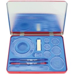 Grandi Giochi - Spirograph Scatola Metallo, Set Valigetta di Latta con 15 Accessori di precisione, età 8+, CLC12000