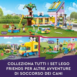 LEGO 41727 Friends Centro di Soccorso per Cani, Giochi da Veterinario con Animali Giocattolo, Cane Pickle e Personaggi Serie 202