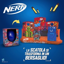 Hasbro Sorpresovo Nerf 2022 - Uovo con sorprese e Scatola che si trasforma in Set di Bersagli