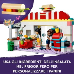 LEGO 41728 Friends Ristorante nel Centro di Heartlake City con Mini Bamboline Liann, Aliya e Charli, Personaggi Serie 2023