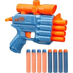 Nerf Elite 2.0, Blaster Prospect QS-4, 8 dardi originali Nerf Elite, Blaster a 4 dardi, mirino telescopico fisso - F4190EU40