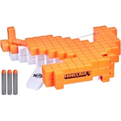 Hasbro - Nerf Minecraft - Balestra Lancia-Dardi Pillager s Crossbow, funziona come una vera balestra, include 3 dardi originali 