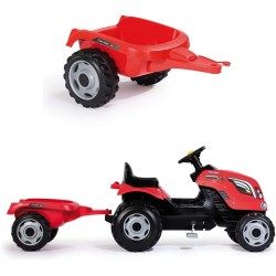 Simba - Smoby - Trattore Farmer XL Rosso con rimorchio, Lunghezza Cm 142 - 7600710108