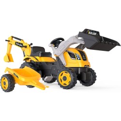 Simba - Smoby Trattore a pedale Max Builder con rimorchio + Trailer + Pelleter + Shovel - 7600710304