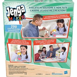 Hasbro Gaming - Jenga Maker, mattoncini in Vero Legno, Gioco di impila la Torre, F45281030