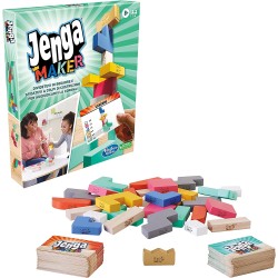 Hasbro Gaming - Jenga Maker, mattoncini in Vero Legno, Gioco di impila la Torre, F45281030