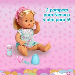 Famosa - Nenuco - Bolle, bambola corpo rigido, 35 cm con capelli biondi, soffia e fa bolle di sapone - NFN30000