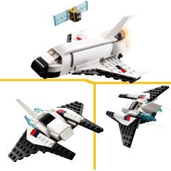 LEGO 31134 Creator Space Shuttle, Set 3 in1 con Astronauta e Astronave Giocattolo, Giochi per Bambini e Bambine dai 6 Anni in su