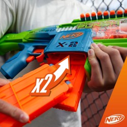 Hasbro - Nerf Elite 2.0, blaster motorizzato lancia-dardi Double Punch, 50 dardi Nerf Elite, 2 caricatori da 10 dardi - F6363EU4