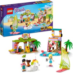 LEGO 41710 Friends Divertimento sulla Spiaggia dei Surfer, Set Costruzioni Estive con Tartaruga e Unicorno Giocattolo