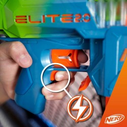 Hasbro - Nerf Elite 2.0, blaster motorizzato lancia-dardi Double Punch, 50 dardi Nerf Elite, 2 caricatori da 10 dardi - F6363EU4