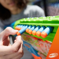 Hasbro - Nerf Elite 2.0, blaster motorizzato lancia-dardi Double Punch, 50 dardi Nerf Elite, 2 caricatori da 10 dardi - F6363EU4