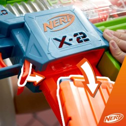 Hasbro - Nerf Elite 2.0, blaster motorizzato lancia-dardi Double Punch, 50 dardi Nerf Elite, 2 caricatori da 10 dardi - F6363EU4