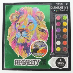 Nice Group - DIAMANTINY Level Up - Creative Art, Diamond Painting Kit Crea il Mosaico, POP, Leone - 96001