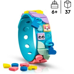 LEGO 41801 DOTS Il Braccialetto del mio Cucciolo, Kit Braccialetti Fai da Te con Cane e Gatto