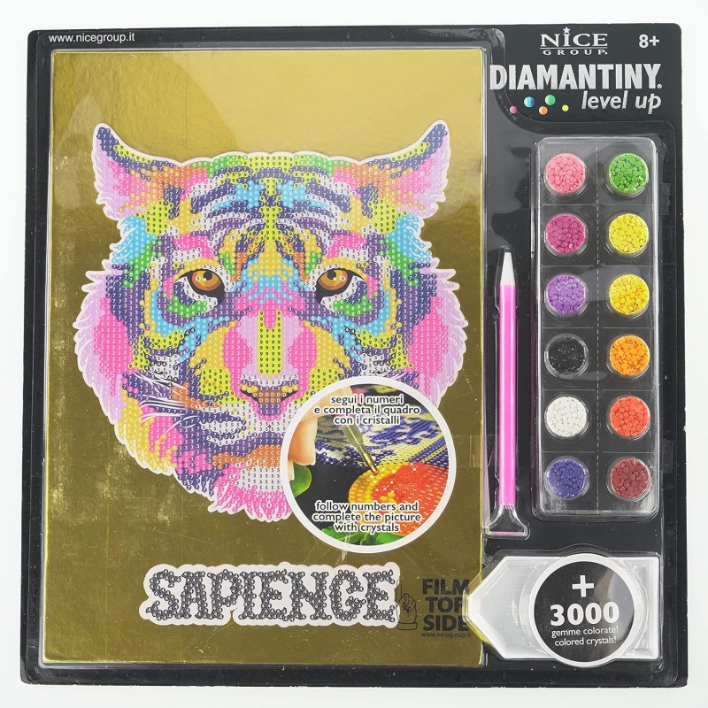 Nice Group - DIAMANTINY Level Up - Creative Art, Diamond Painting Kit crea il mosaico, POP, Tigre - 96004