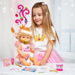 Nenuco - Princess, bambola 42 cm, con i capelli biondi e una corona da principessa, con 11 funzioni e 10 accessori - NFN61000