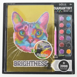 Nice Group - DIAMANTINY, Level Up - Creative Art, Diamond Painting Kit Crea il Mosaico, POP, Gatto, 96005