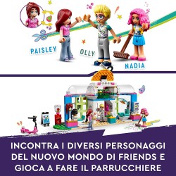 LEGO 41743 Friends Parrucchiere, Set di Giocattoli con Personaggi 2023 Paisley e Olly, Capelli ed Espressioni Facciali Cambiabil