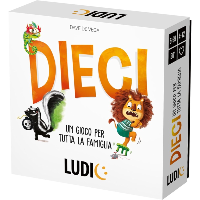 Ludic - Dieci Un Gioco Per Tutta La Famiglia, Gioco Di Società Per La Famiglia Per 4-12 Giocatori, IT27613