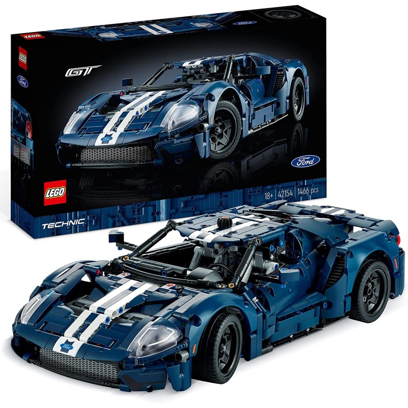 LEGO 42154 Technic Ford GT 2022, Kit Modellino di Auto da Costruire per Adulti, Supercar in Scala 1:12 con Dettagli Originali, S