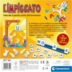 Clementoni - L impiccato Tavolo Bambini 6 Anni, società per Famiglie, Gioco di Vocaboli, 2 Giocatori, in Italiano, 16814