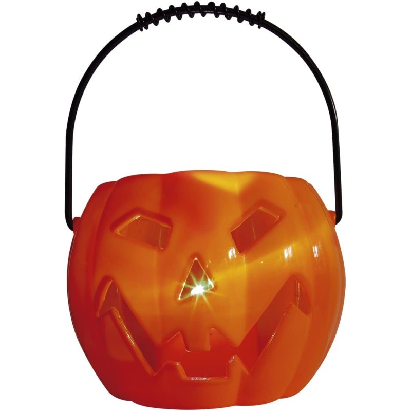 Rubies - Zucca con luce e suono per decorare, 11 cm di lunghezza x 11 cm di larghezza x 8,5 cm di altezza con manico, S7185